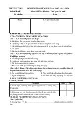 Đề thi Giữa kì 2 KHTN 6 năm 2025-2026 trường THCS Động Đạt I (Thái Nguyên)
